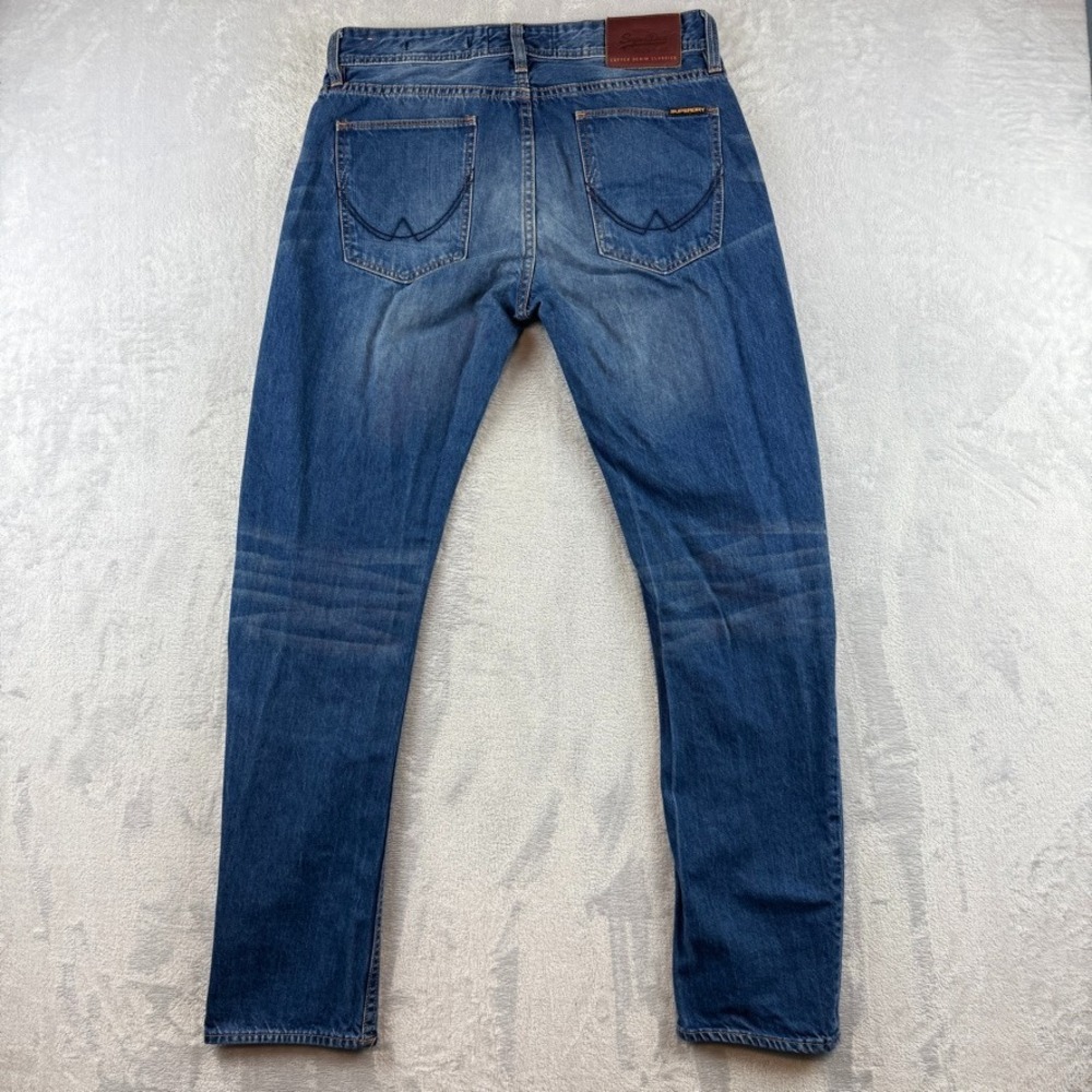 SuperDry Jeans Mens 30x30 Blue Copper Black Copperfill Loose Dark Wash Denim - Picture 3 of 12